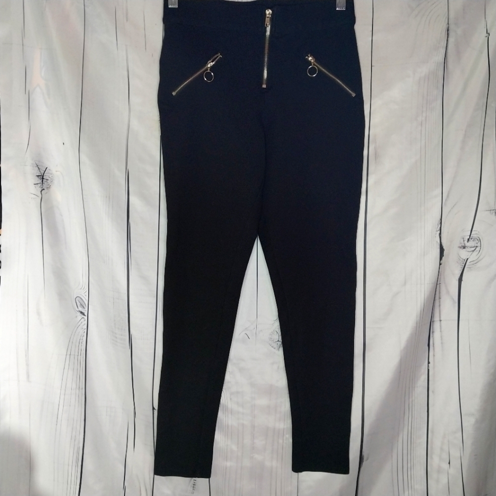 Hot Topic High Rise Skinny Zipper Moto Legging Size S